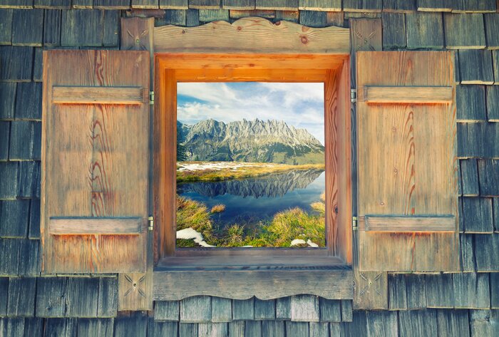 Fotobehang Uitzicht vanuit het raam