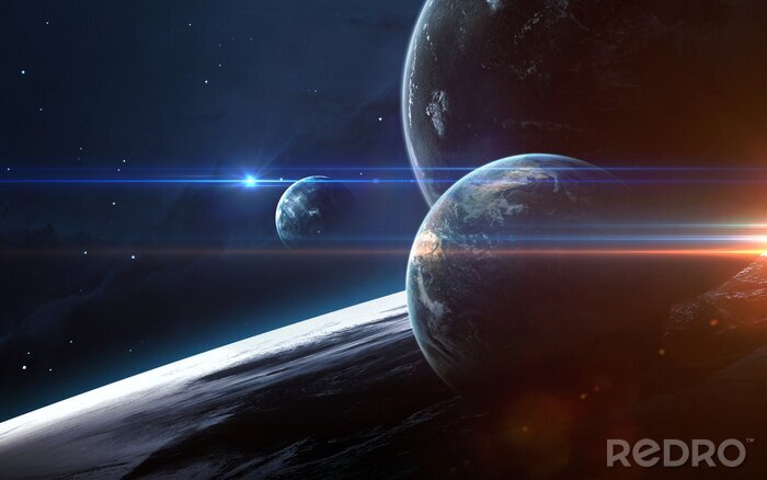 Fotobehang Universe scene with planets