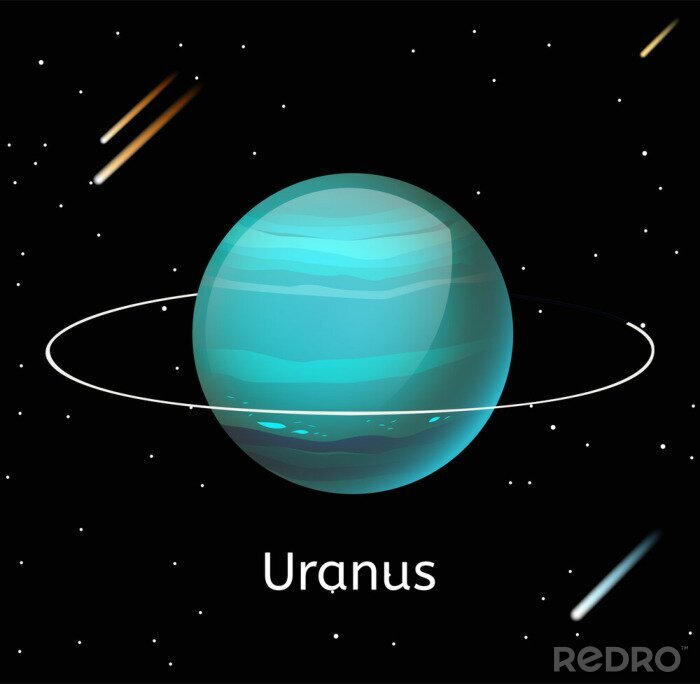 Fotobehang Uranus planeet 3d vector illustration
