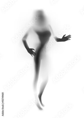 Fotobehang Vaag silhouet van een vrouw