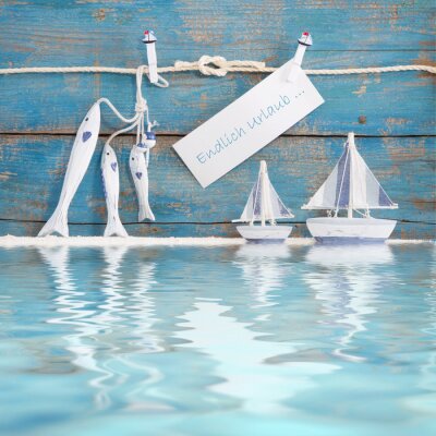 Fotobehang Vakantiethema met zeilboten