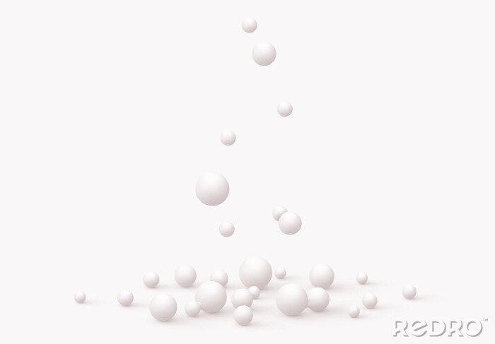 Fotobehang Vallende elegante witte ballen