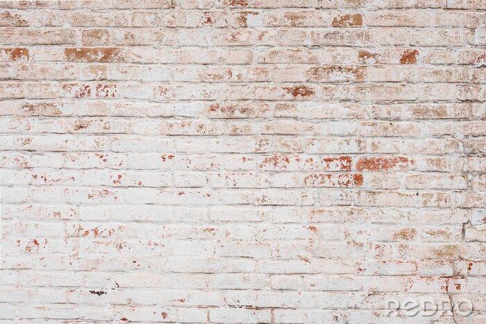 Fotobehang Van verf ontdane bakstenen muur