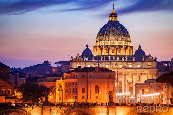 Fotobehang Vaticaanstad bij nacht