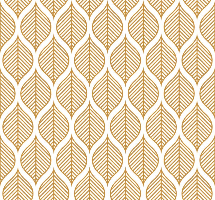 Fotobehang Vector geometrische blad naadloze patroon. Abstracte bladerentextuur.