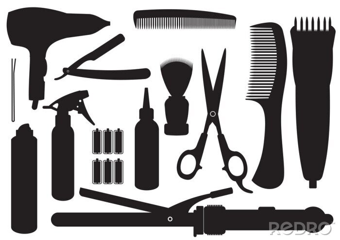 Fotobehang Vector Hairdressing Kit