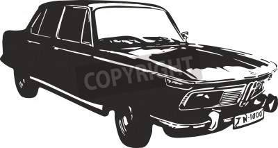 Fotobehang Vector illustration of an old car 