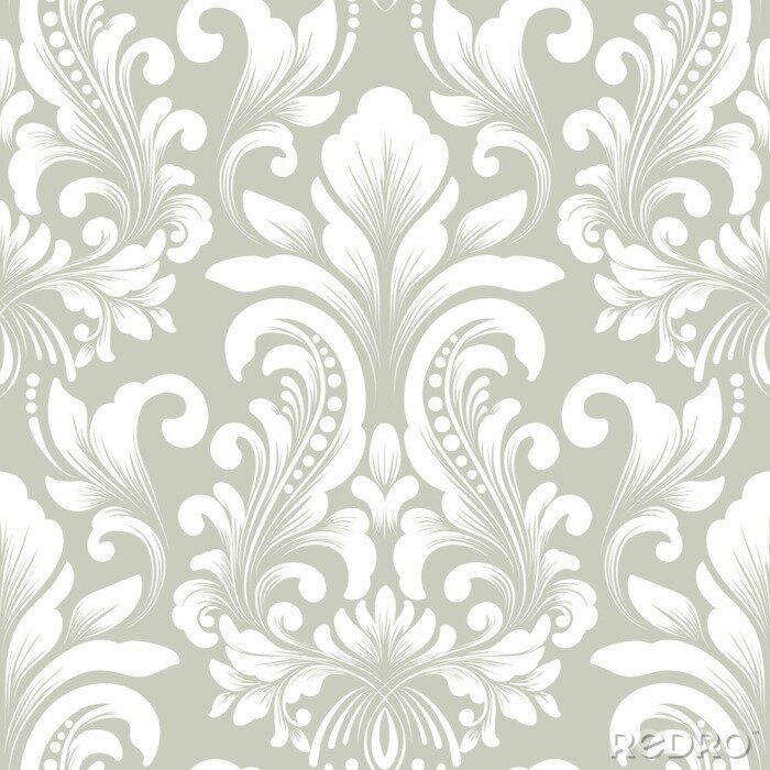 Fotobehang Vector naadloos patroon toe element. Klassieke luxe ouderwetse damastornament, Royal Victorian naadloze textuur voor achtergronden, textiel, verpakking. Exquisite florale barok template.