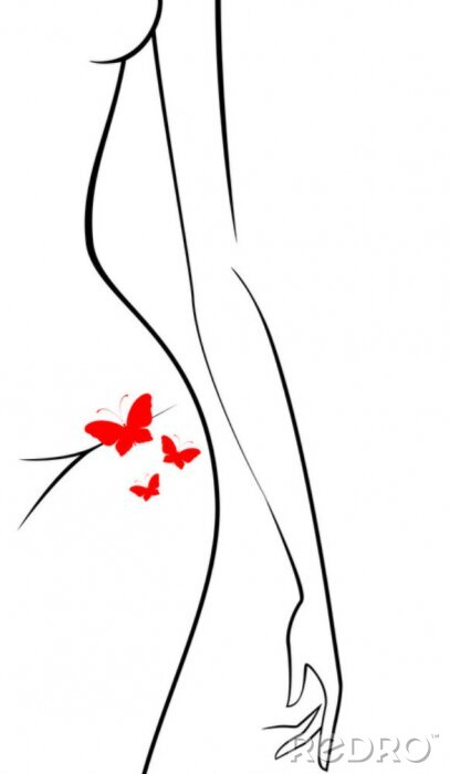 Fotobehang Vector silhouet van mooie womanish lichaam
