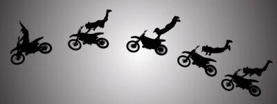Fotobehang Vector silhouet van motocross.