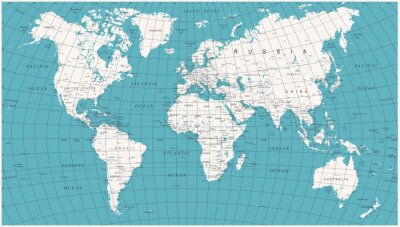 Fotobehang Vector wereldkaart
