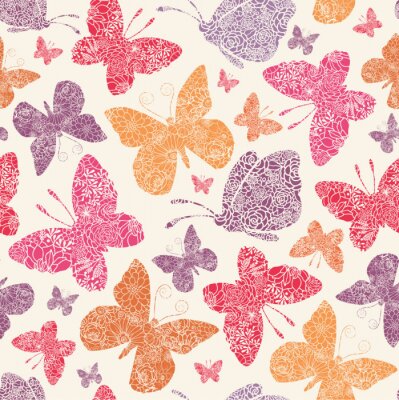 Fotobehang Veelkleurige vlinders voor meisjes