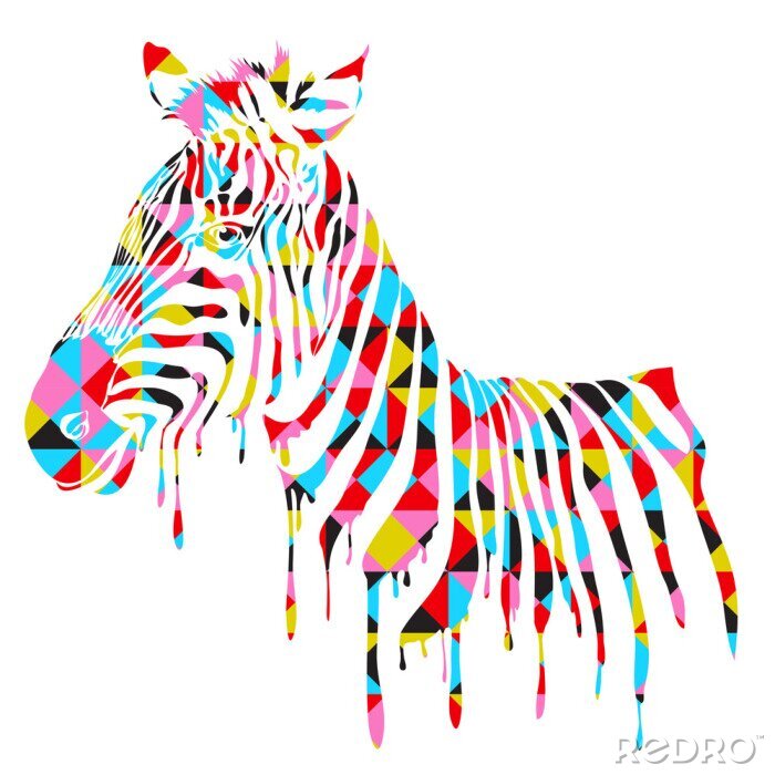 Fotobehang Veelkleurige zebra