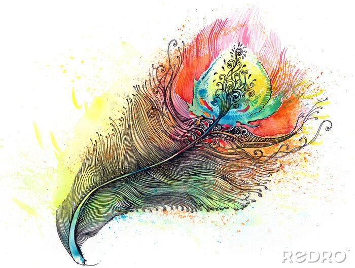 Fotobehang Veer in regenboogtinten