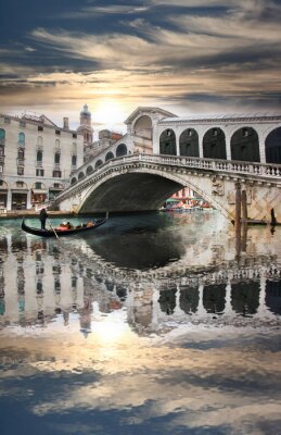 Fotobehang Venetië 3D en Rialtobrug