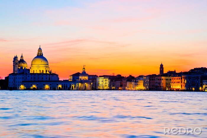 Fotobehang Venetië en de oranje lucht