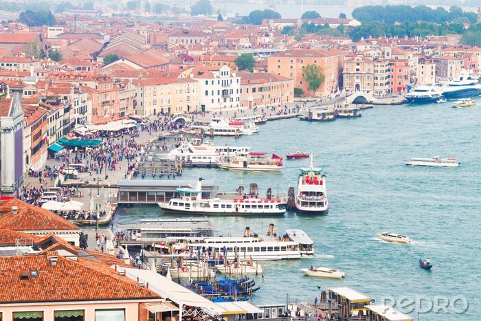 Fotobehang Venetië met kleurrijke haven