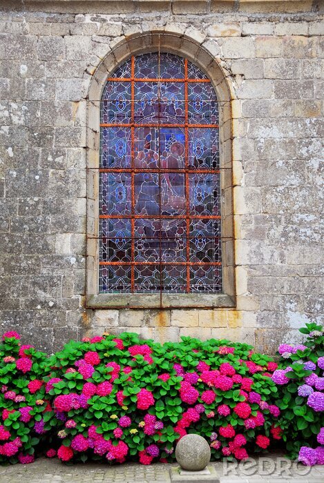 Fotobehang Venster kerk in Bretagne
