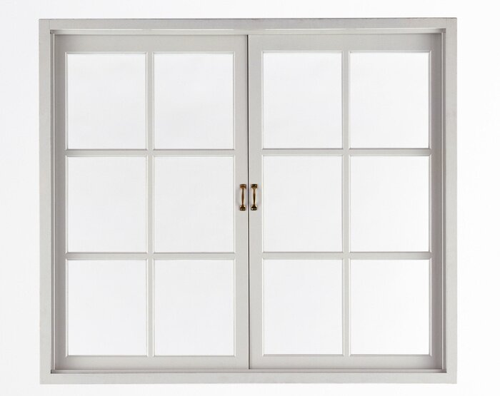 Fotobehang Venster op wit wordt geïsoleerd