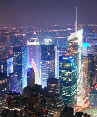 Verlichte architectuur van New York