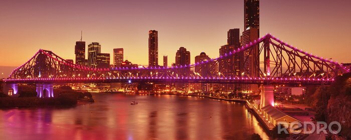 Fotobehang Verlichte brug in Australië