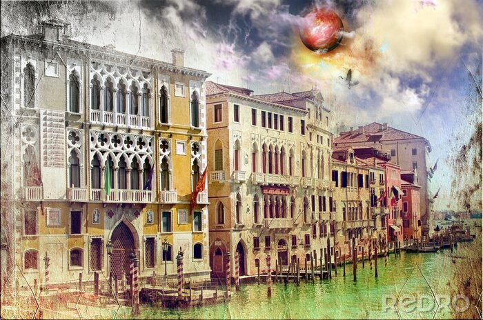 Fotobehang Verouderd patroon van Venetië