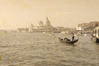 Fotobehang Verouderde foto van Venetië