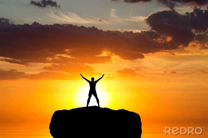 Fotobehang Verovering van bergtoppen