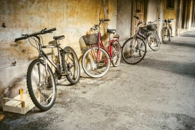 Fotobehang Verschillende soorten fietsen