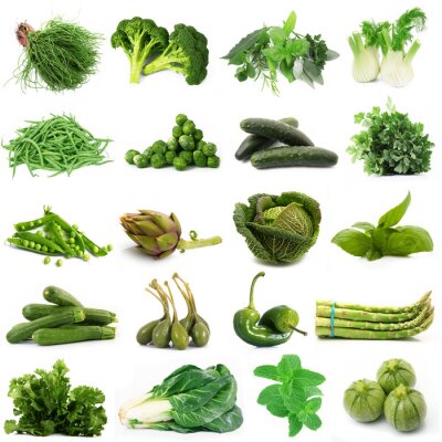 Fotobehang Verschillende soorten groene groenten