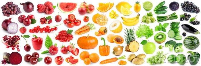 Fotobehang Verzameling van fruit en groenten