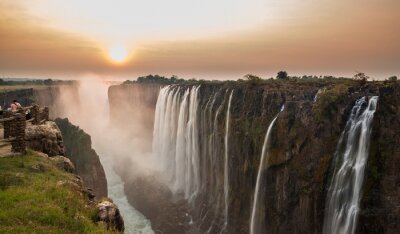 Fotobehang Victoria Falls zonsondergang
