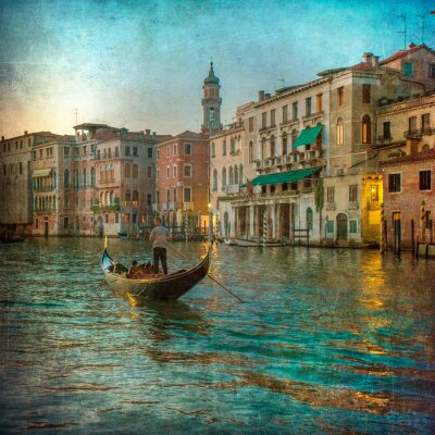 Vintage beeld van Canal Grande, Venetië