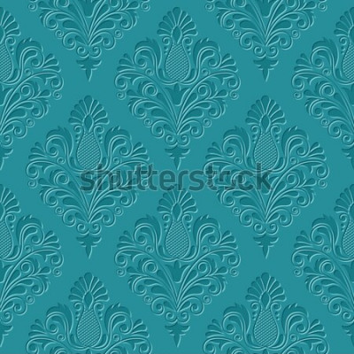 Fotobehang Vintage blauw patroon