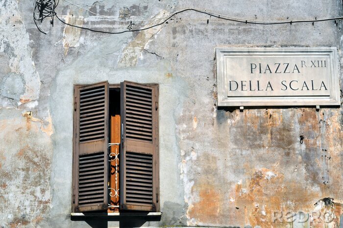 Fotobehang Vintage building in Rome 