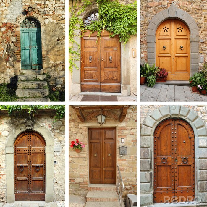 Fotobehang vintage deur behang, Toscane