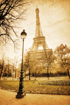 Fotobehang Vintage herfst uitzicht op Parijs