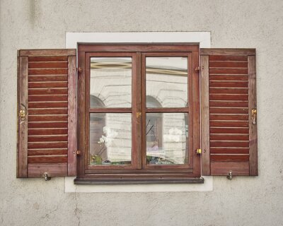 Fotobehang vintage huis raam, Munchen, Duitsland
