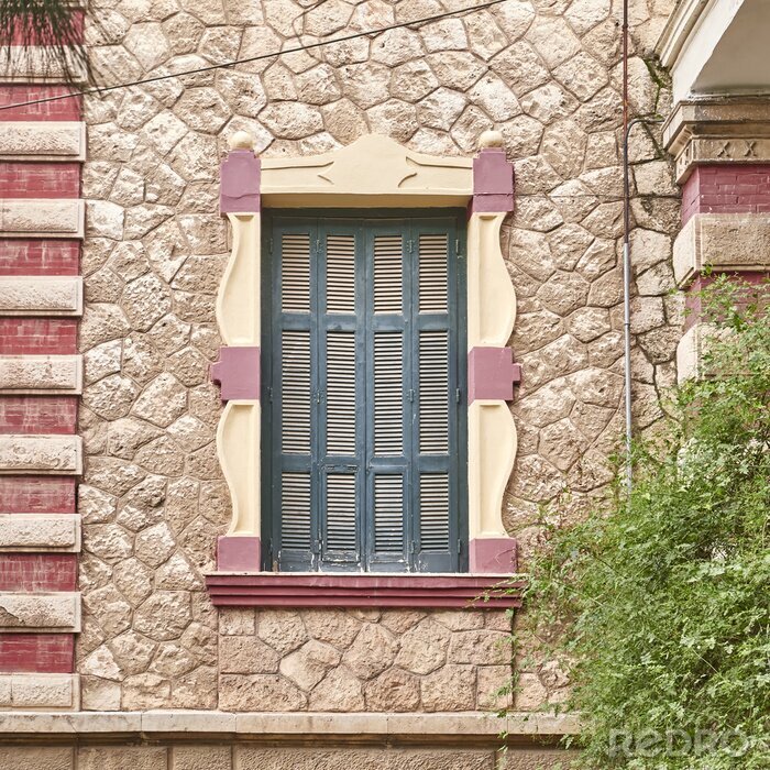 Fotobehang vintage huis venster, Athene Griekenland