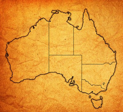 Fotobehang Vintage kaart van Australië
