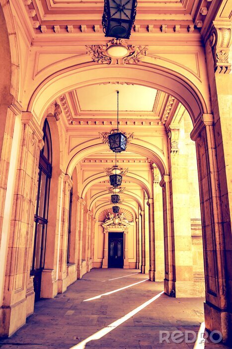 Fotobehang Vintage Kasteel Corridor