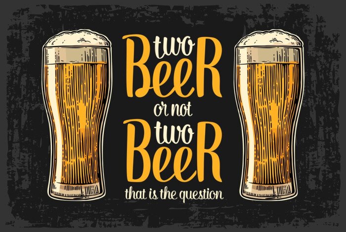 Fotobehang Vintage motief met bier