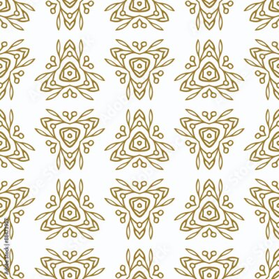 Fotobehang Vintage naadloze patroon met goud etnische ornament. Ornament in Oost-stijl. Licht gouden patroon. Het kan gebruikt worden voor behang, patroonvullingen, webpagina achtergrond, oppervlaktestructuren, 