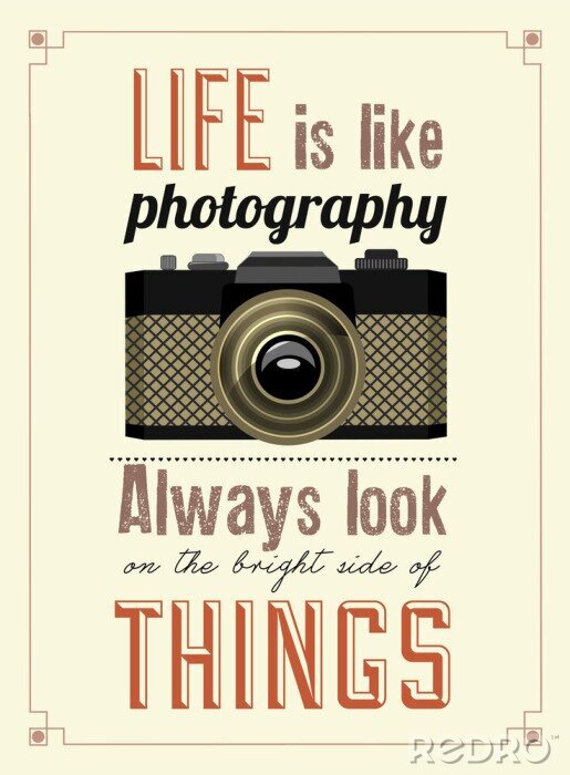 Fotobehang Vintage Oude Camera Typographical Poster