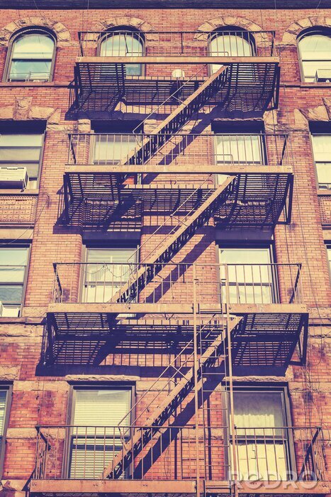 Fotobehang Vintage stijl foto van New York gebouw, USA.