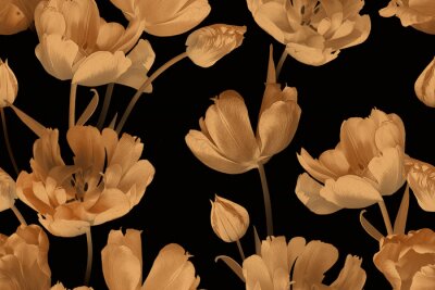 Vintage tulpen in goud en zwart