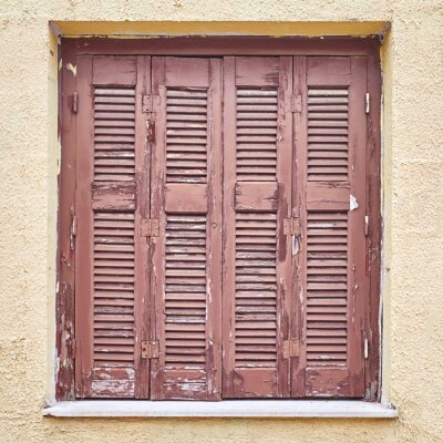 Fotobehang vintage venster oude houten luiken