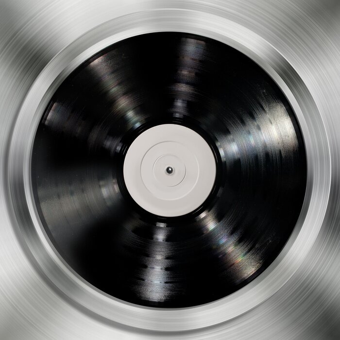 Fotobehang Vinyl plaat van bovenaf gezien