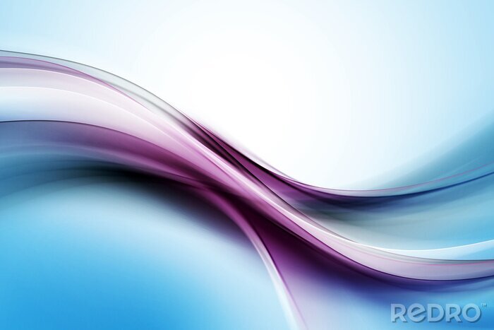 Fotobehang Violet-blauwe abstracte golven