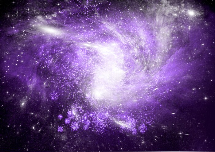 Fotobehang Violet melkwegstelsel in de ruimte